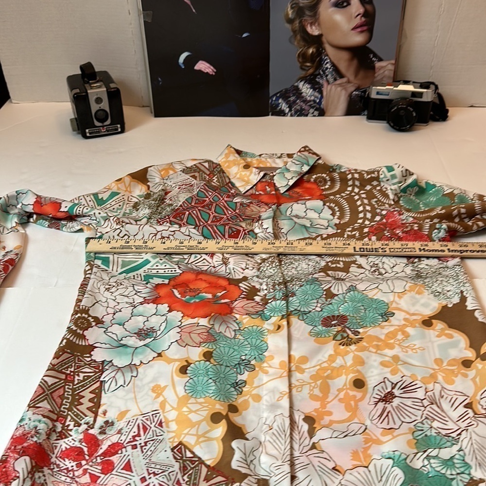 Chico’s floral button down blouse - image 5